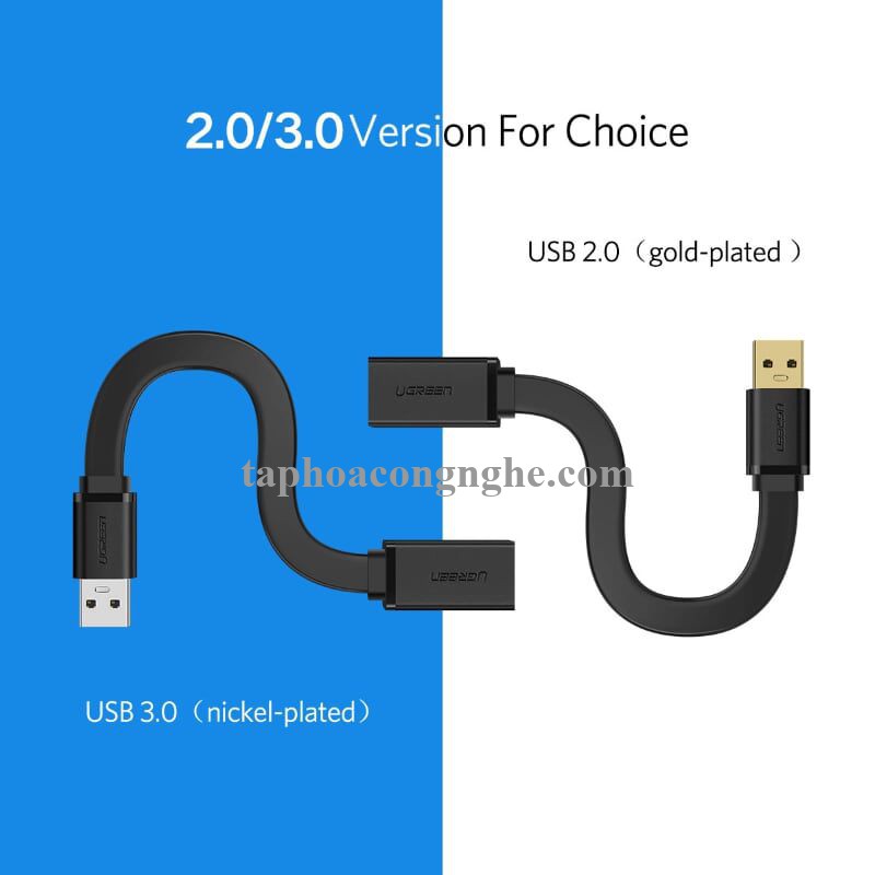 Ugreen 30128 0.5M màu Đen Cáp tín hiệu nối dài USB 3.0 dáng dẹt cao cấp US129 30030128